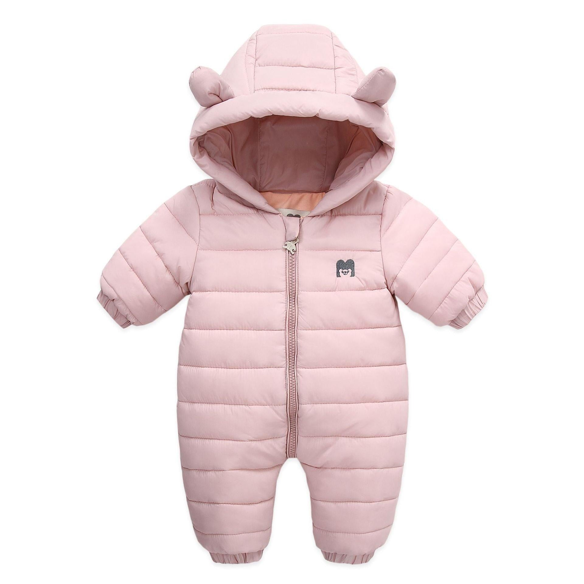 Newborn Baby Candy-colored Winter Thick Warm Jumpsuit Romper