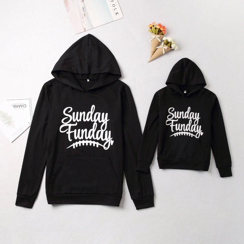 Family Matching Letter Print Hooded Parent-child Shirts - MomyMall