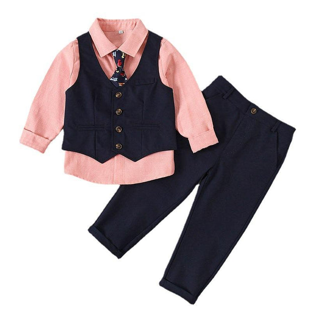 Baby Boy Bow Tie Vest Formal 3 Pcs Suits - MomyMall