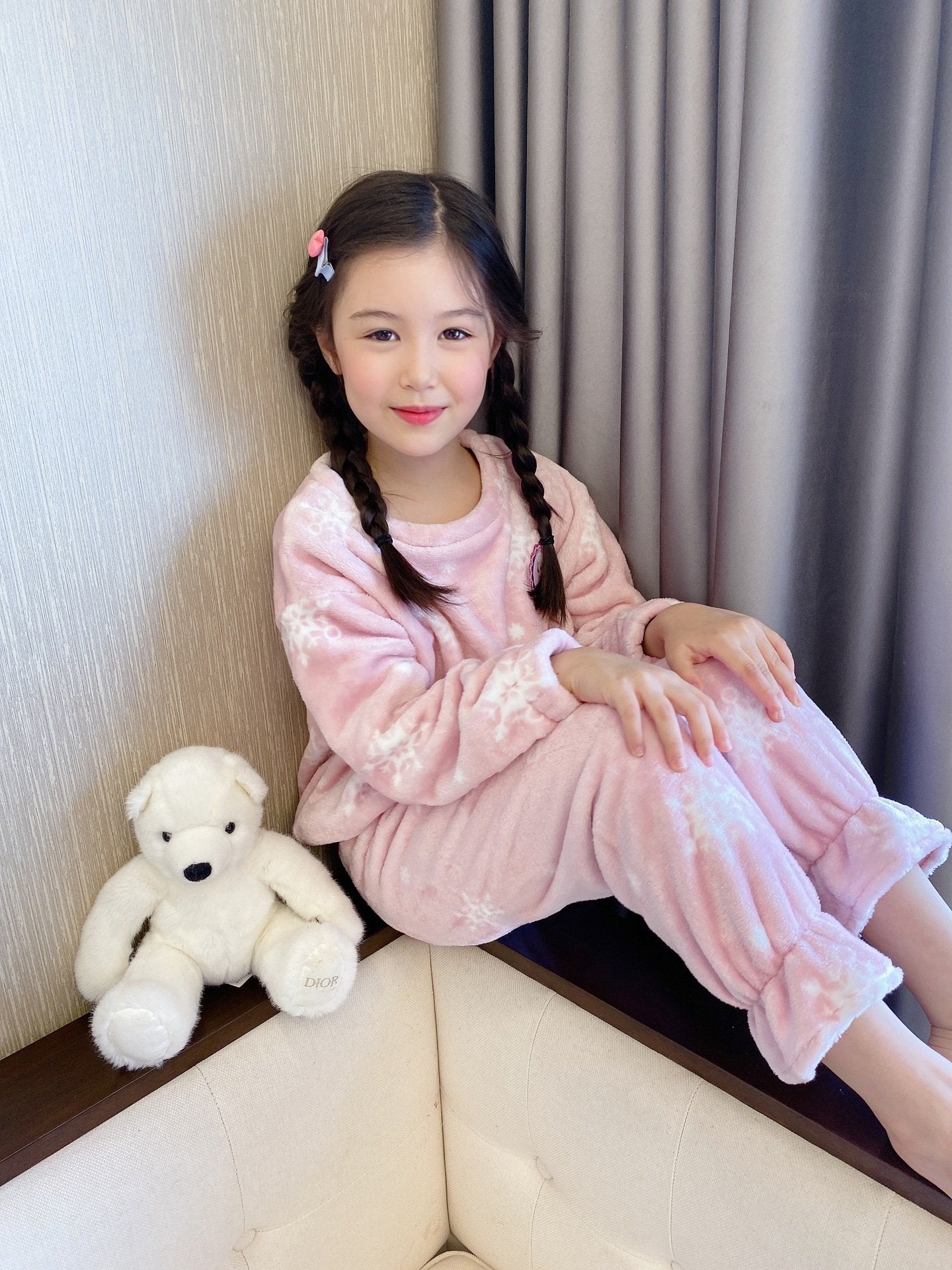 Coral Velvet Pajamas New Kid Baby Girls Winter Sleepwear