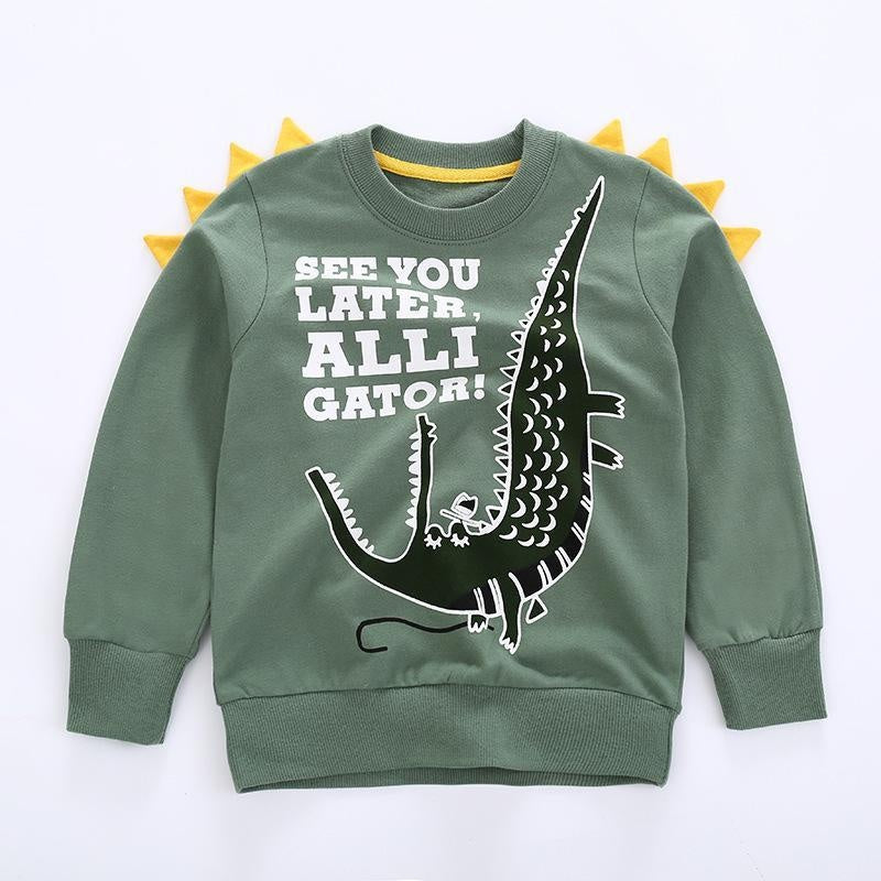 Boy Cartoon Spring Autumn Cartoon Sweatshirt