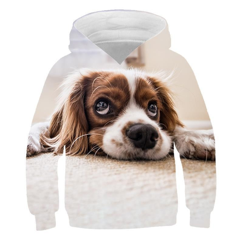 Kids 3D Print Cartoon Animal Loose Long Sleeve Hoodie