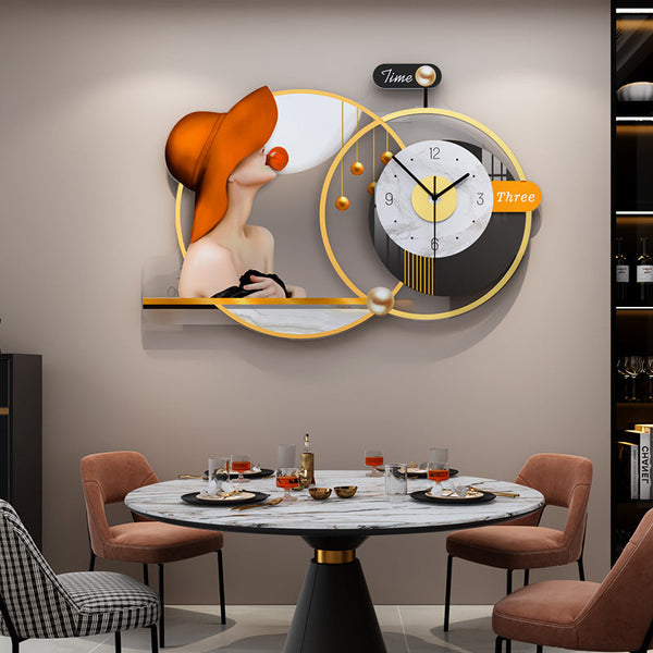 Nordic Light Luxury Net Red Clock Wanduhr - Moderne Persönlichkeit Kreative Haushaltswanduhr