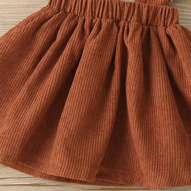 Autumn Toddler Baby Girls Sets Plaid Ruffle Tops Suspender Skirt 2pcs Sets - MomyMall