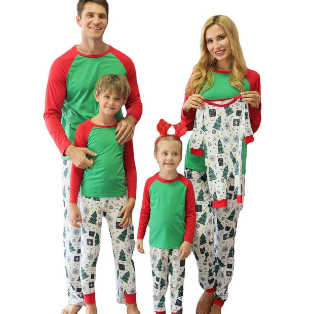 Family Matching Christmas Parent-child Pajamas Suits