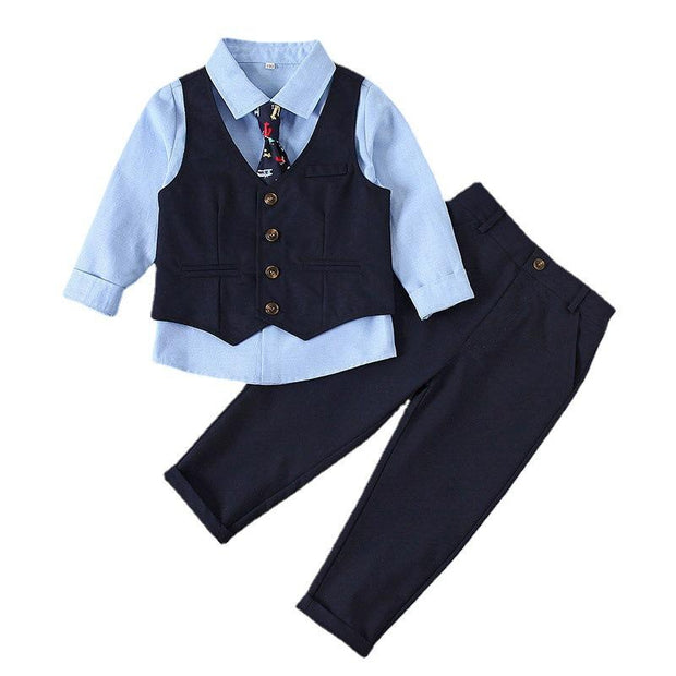 Baby Boy Bow Tie Vest Formal 3 Pcs Suits - MomyMall