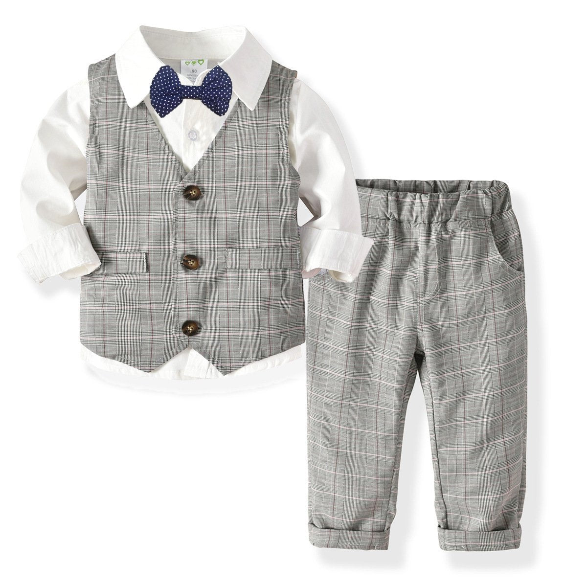 Gentleman Baby Boy Set Plaid Fashion Suits Formal 2 Pcs - MomyMall