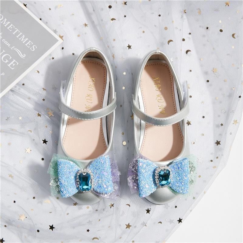 Girl Soft Sole Sequin Cute Bow Dance Shoes