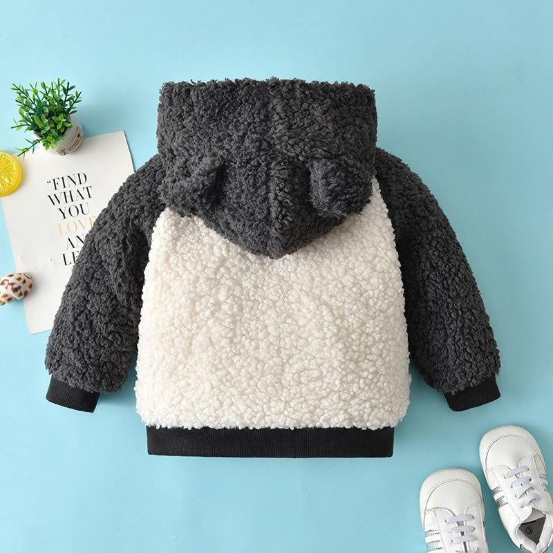 Toddler Baby Coat Hooded Outerwear Thick Lamb Wool Coats