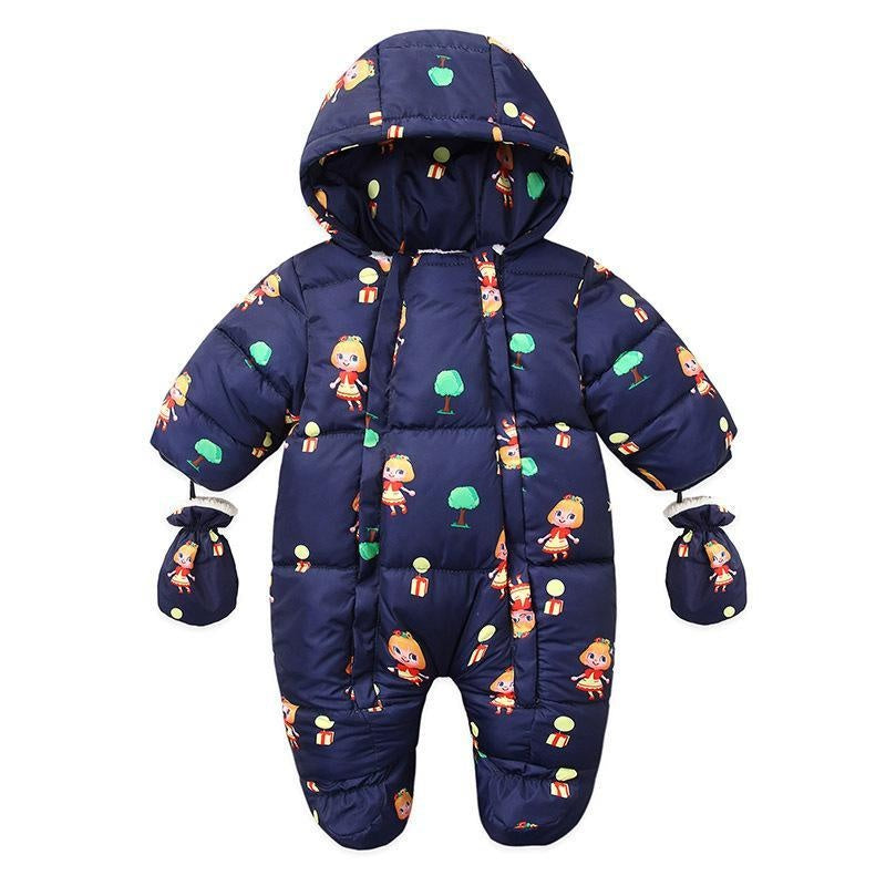 Newborn Baby Cotton-padded Winter Warm Thicken Jumpsuit Romper