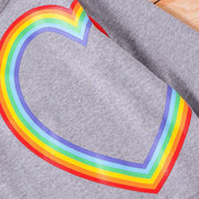Kid Girl Round Neck Heart-shaped Sweatshirt