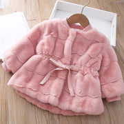 Winter New Girls Fashion Imitation Mink Fur Coat - MomyMall Pink / 6-12M
