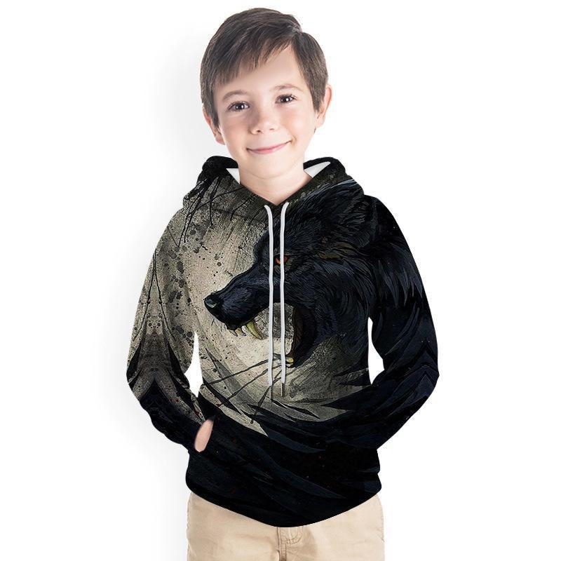 Kids Boy 3D Animal Print Casual Hoodie