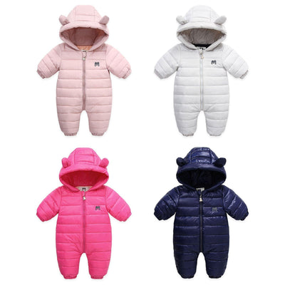 Newborn Baby Candy-colored Winter Thick Warm Jumpsuit Romper