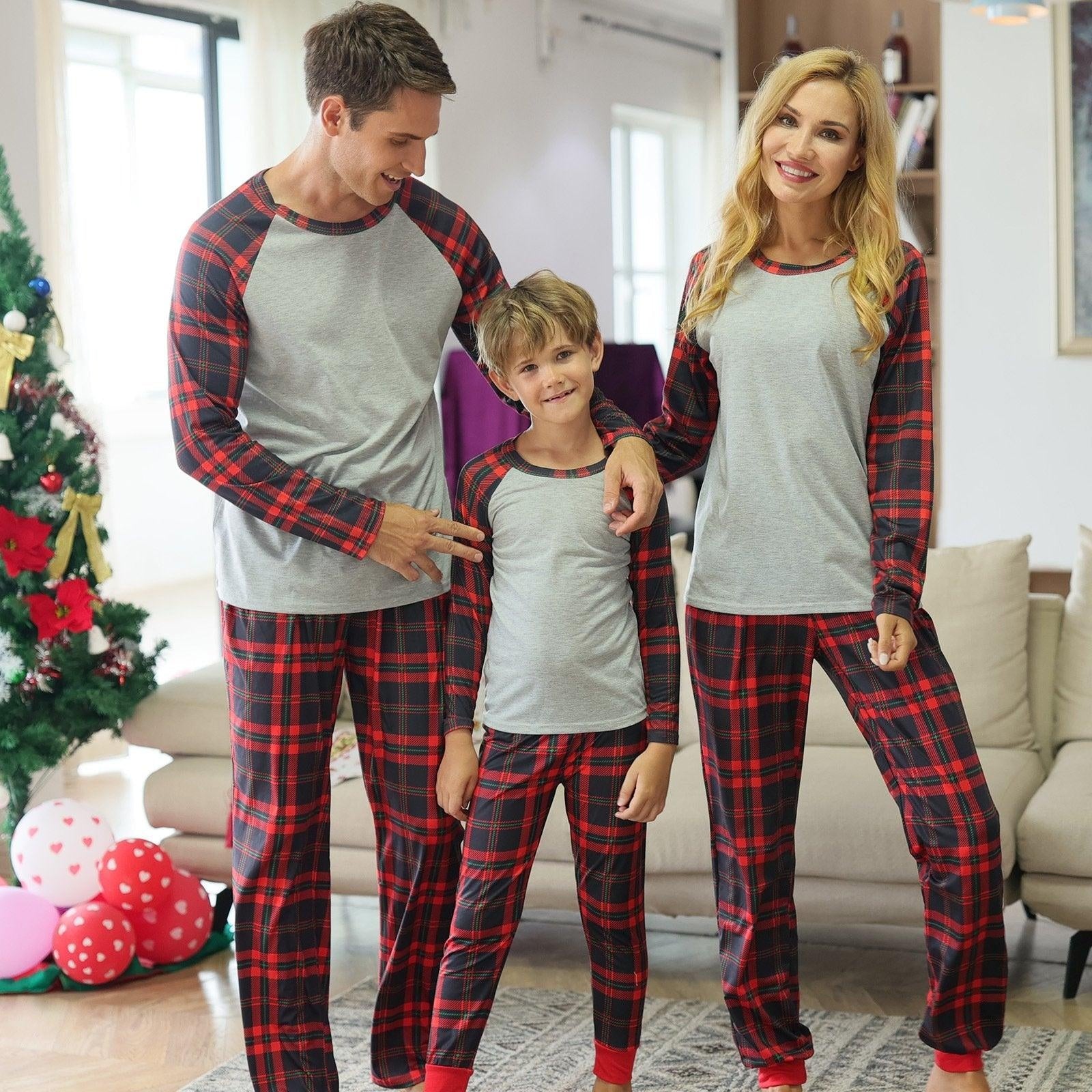 Family Matching Christmas Parent-child Pajamas Suits Mom Dad Kids Set