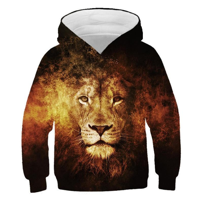 Kids 3D Print Cartoon Animal Loose Long Sleeve Hoodie