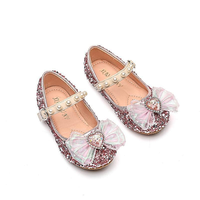 Girls New Dress Sequin Crystal Soft Sole Pearl Magic Stick Cute Shoes - MomyMall