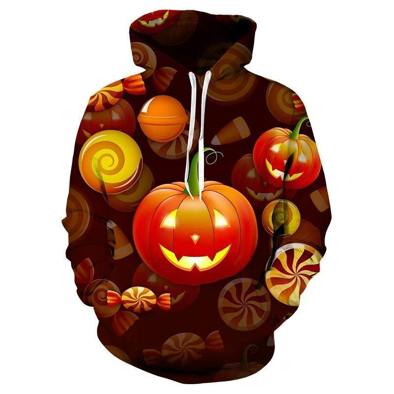 Kid Boy Girl Halloween Pumpkin Candy 3D Print Hoodie