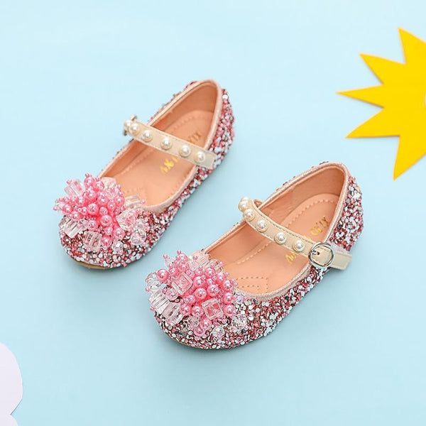 New Girls Pearl Princess Shoes - MomyMall Pink / US1.5/EU33/UK14 Little Kids
