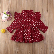 Toddler Kid Girl Ruffle Swing Dress Polka Dots Party Dresses 1-7Y - MomyMall