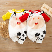 New Arrival Autumn and Spring Baby  Romper Adorable Cow Splice Jumpsuit