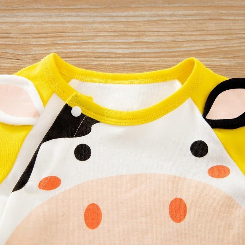 New Arrival Autumn and Spring Baby  Romper Adorable Cow Splice Jumpsuit