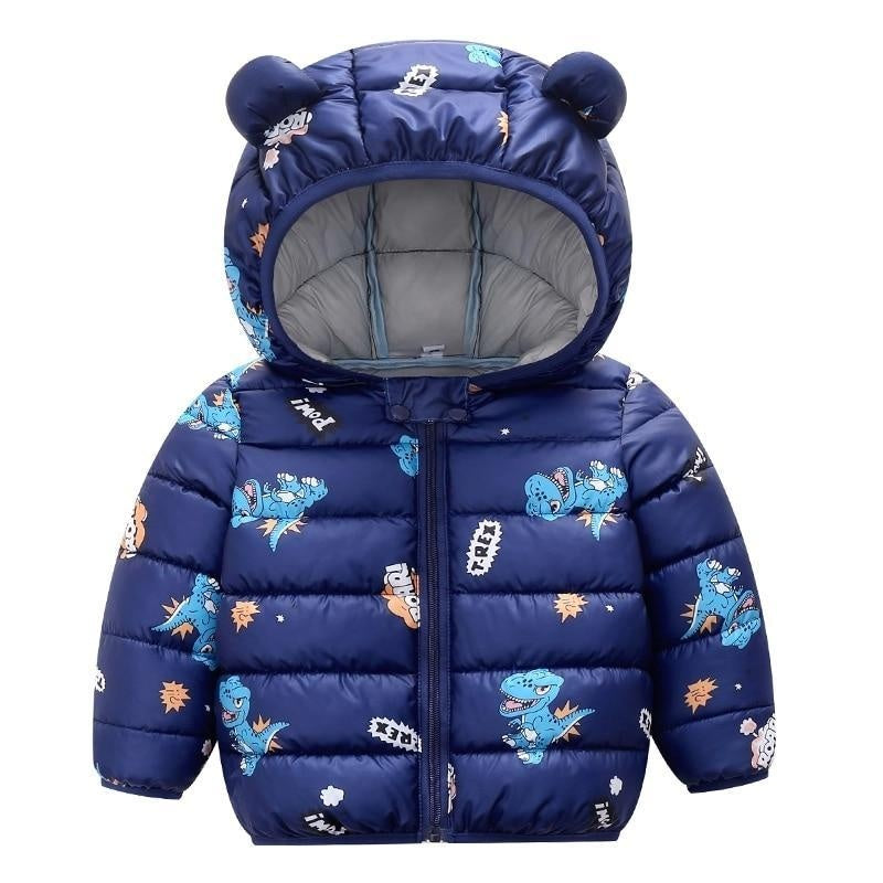 Winter Baby Toddler Animal Dinosaur Pattern Polka Dots Stars Print Coat - MomyMall