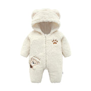 New Autumn and Winter Baby Romper Trendy Bear Design Long-sleeve Jumpsuit - MomyMall White / 0-3 Months