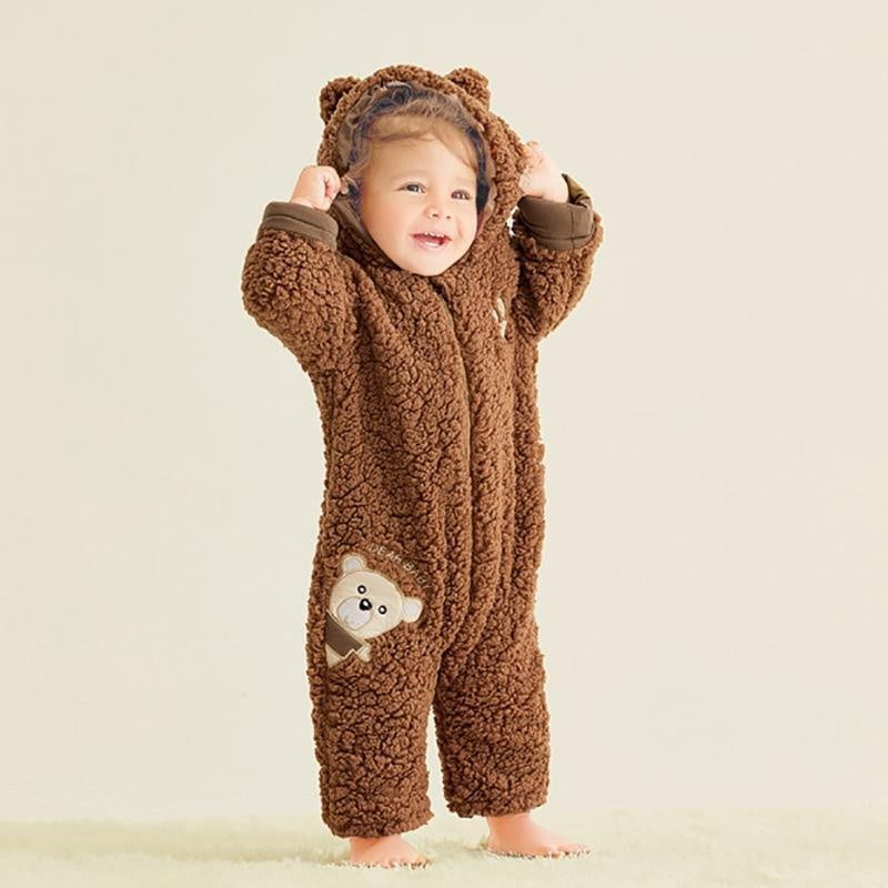 New Autumn and Winter Baby Romper Trendy Bear Design Long-sleeve Jumpsuit - MomyMall