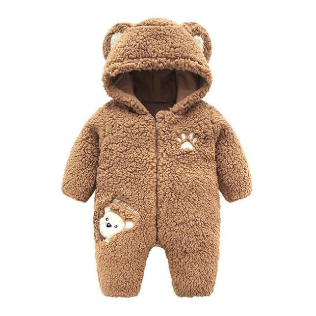 New Autumn and Winter Baby Romper Trendy Bear Design Long-sleeve Jumpsuit - MomyMall Brown / 0-3 Months