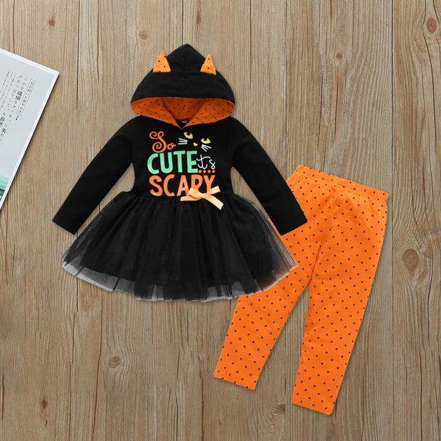 New Spring and Autumn Baby Girl Cat Sets Long-Sleeve Clothing Set - MomyMall Black / 3-6 Months