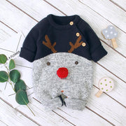 Winter Baby Boy Gir' Christmas Knitted Jumpsuits One Pieces Romper - MomyMall Dark Blue / 0-3 Months