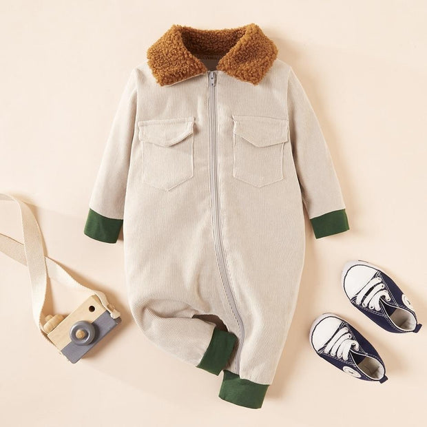 New Winter Baby Stylish Solid Jumpsuits for Baby Boy Clothes - MomyMall Gray / 0-3 Months