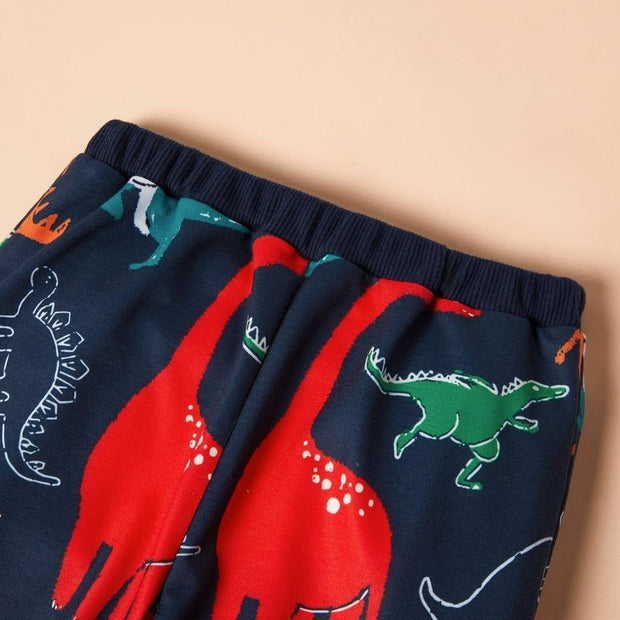 Spring Baby Boy Cartoon Dinosaur Long-sleeve 2 Pcs Sets