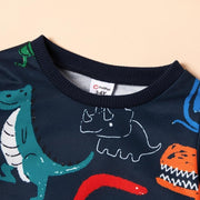 Spring Baby Boy Cartoon Dinosaur Long-sleeve 2 Pcs Sets