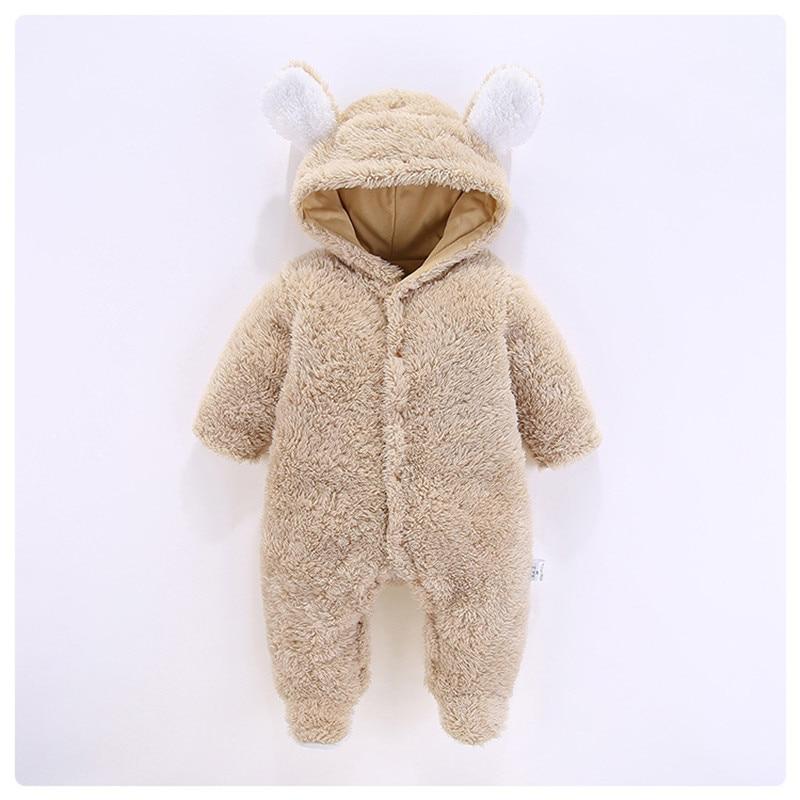 Baby Autumn Winter Cotton Casual Cute Bear Design Jumpsuit Romper - MomyMall