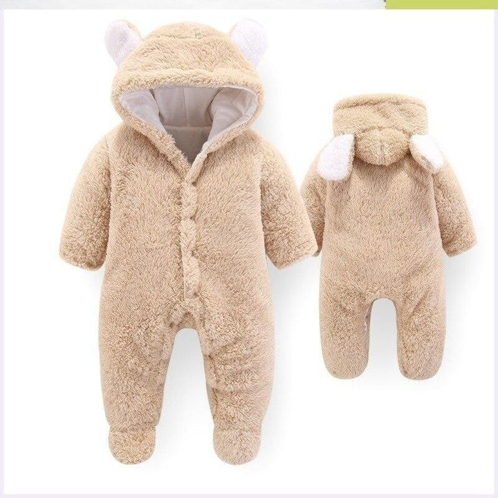 Baby Autumn Winter Cotton Casual Cute Bear Design Jumpsuit Romper - MomyMall Khaki / 0-3 Months