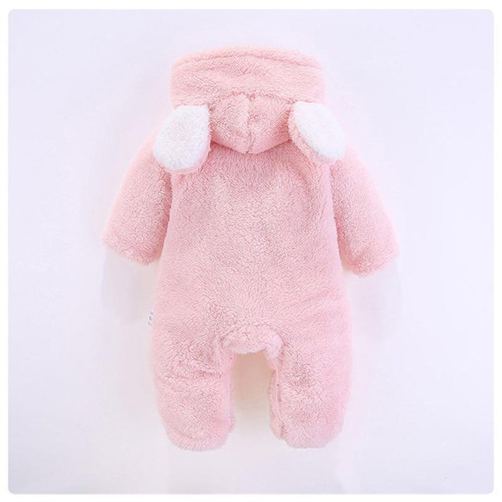 Baby Autumn Winter Cotton Casual Cute Bear Design Jumpsuit Romper - MomyMall Pink / 0-3 Months