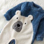 Spring Baby Polar Bear Fleece Jumpsuit Rompers - MomyMall