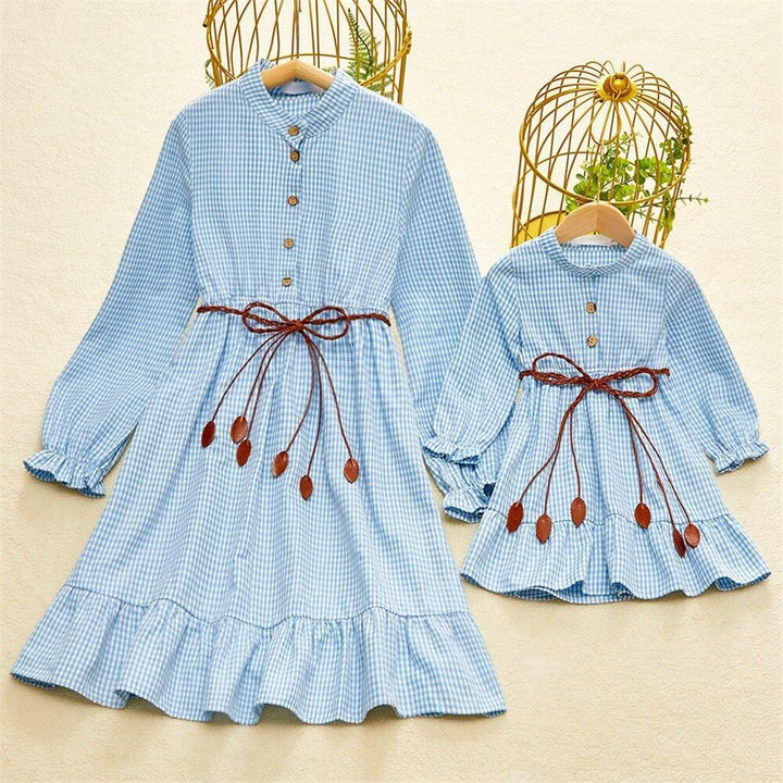 Family Matching Parent-Child Mom Daughter Dress - MomyMall Blue / Girl 18-24M