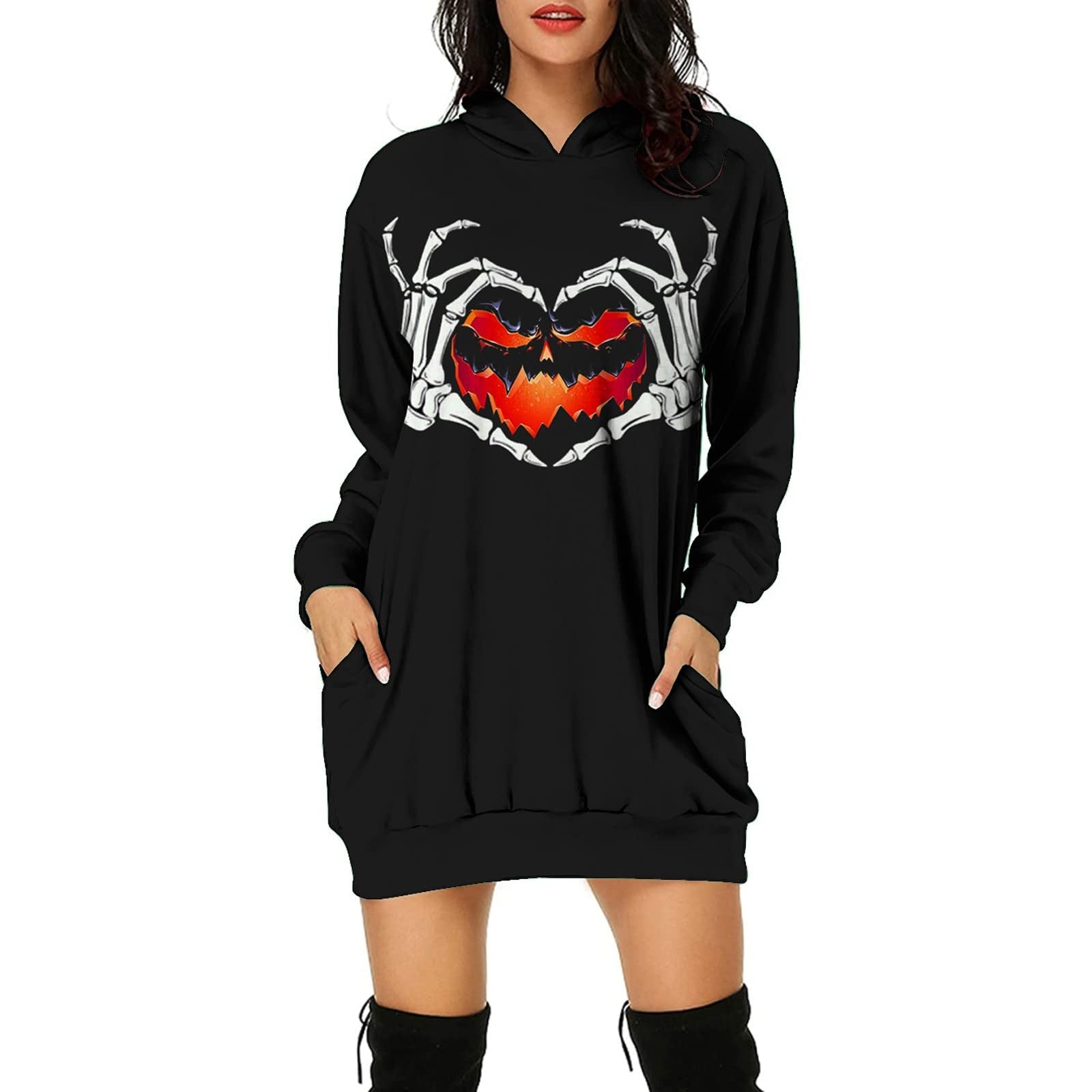 Pumpkin Girls Halloween Sweatshirts - MomyMall Black / S