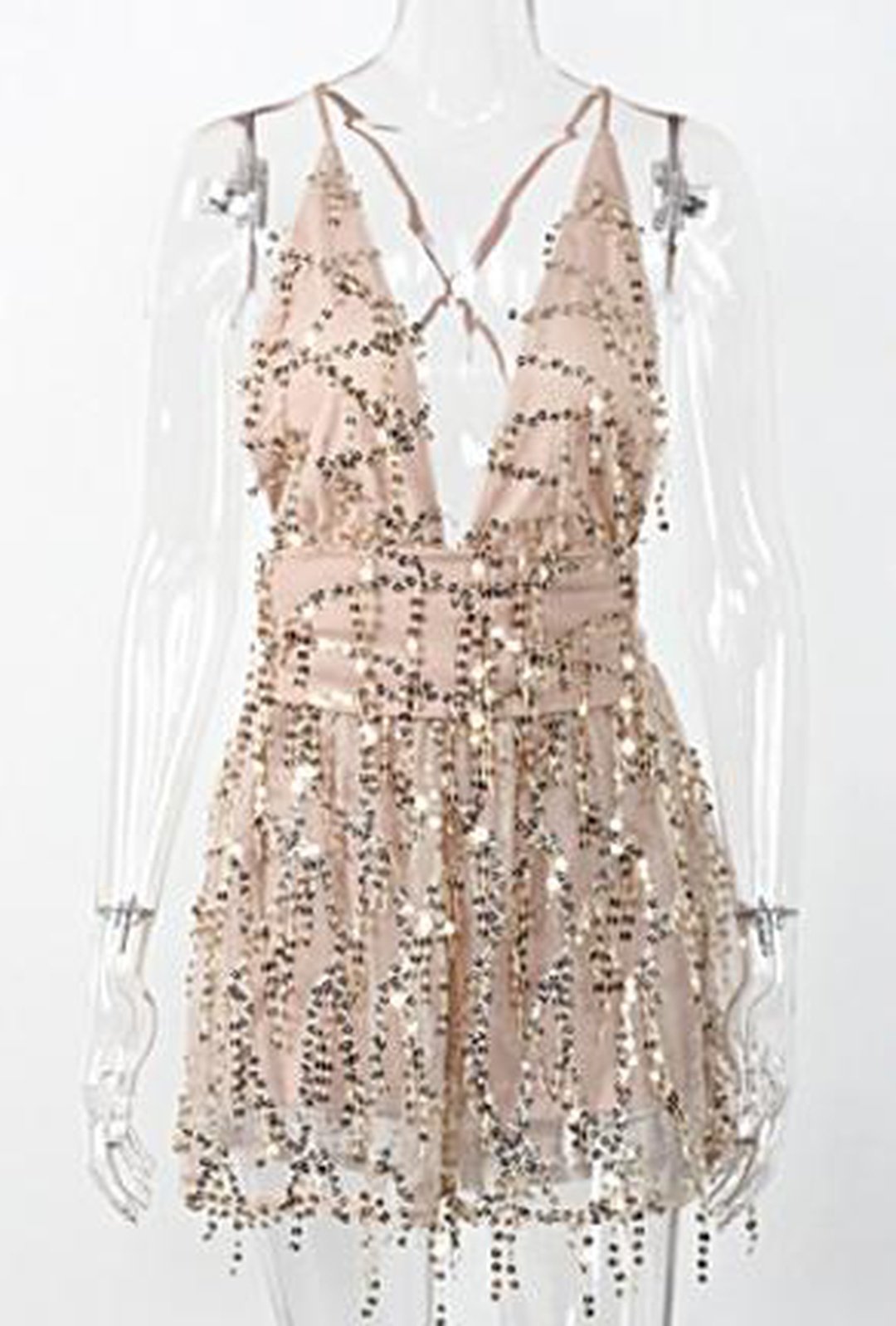 REQUEL - SHEER SEQUIN DRESS