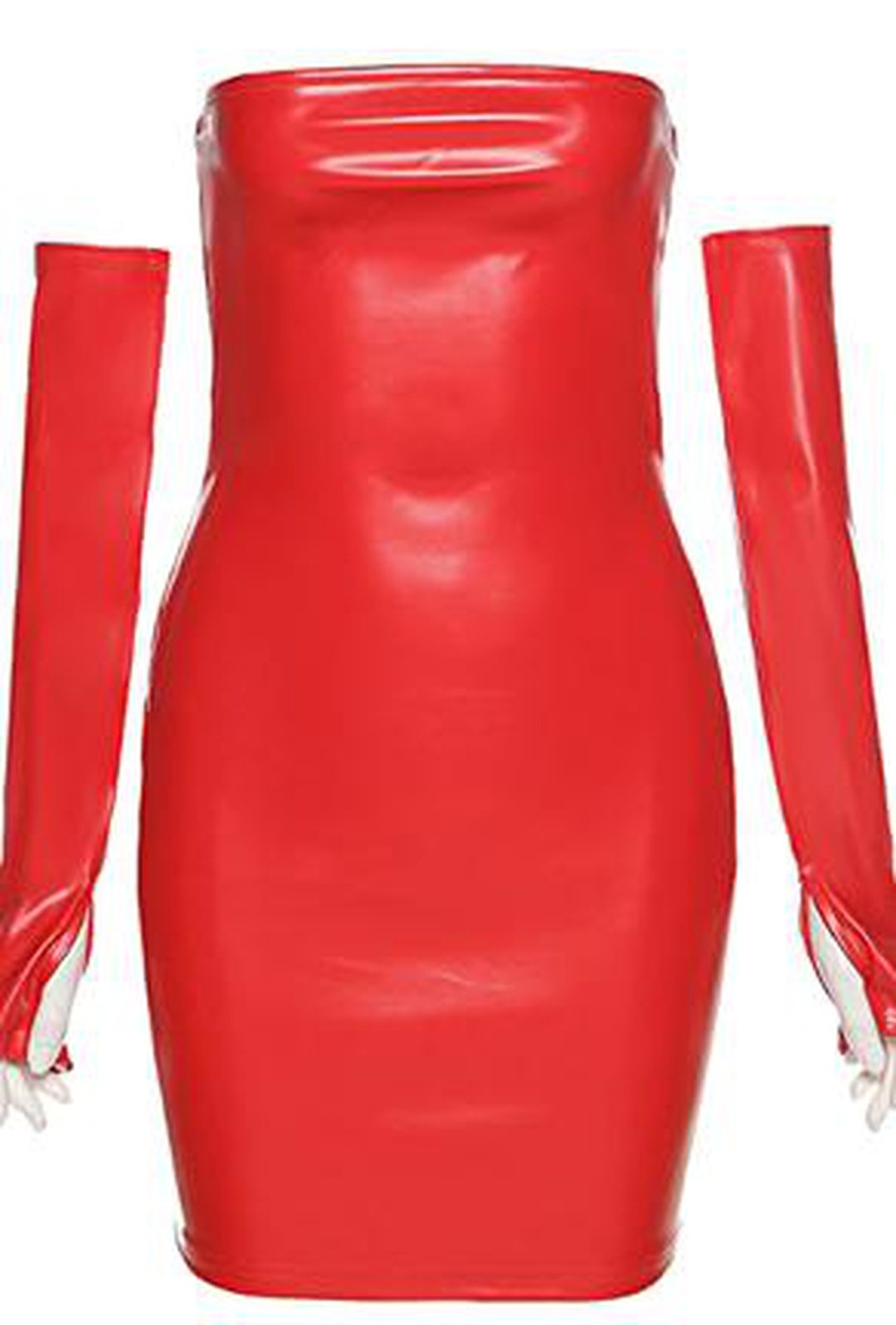 RHONDA - LEATHERETTE TUBE DRESS