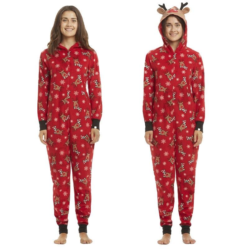 Christmas Family Matching Pajamas Hooded Jumper Sleepwear - MomyMall