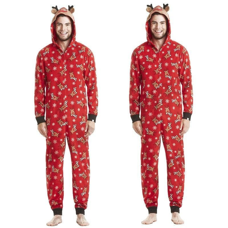 Christmas Family Matching Pajamas Hooded Jumper Sleepwear - MomyMall