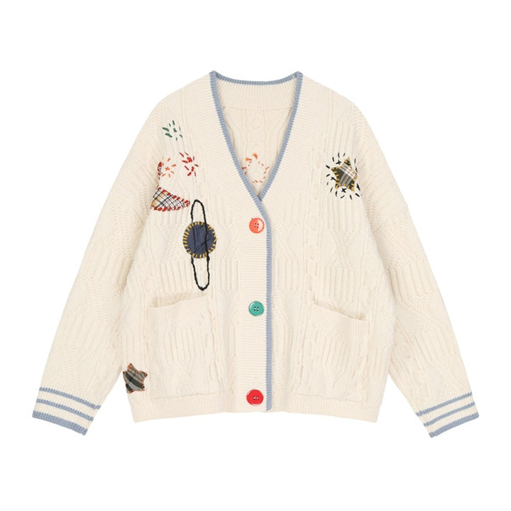 Letter Embroidery Loose Sweaters Women - MomyMall 02 / One size