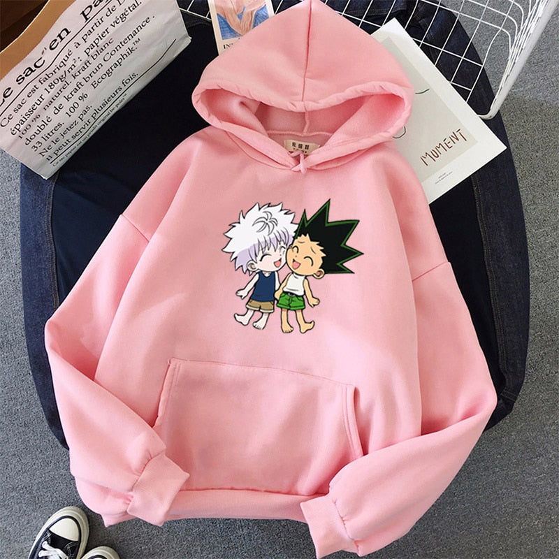 Japanese Hot Hunter x Hunter cartoon anime hoodie - MomyMall pink / XS