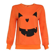 Hot Sale Women Halloween Pumpkin Print Sweatshirt - MomyMall