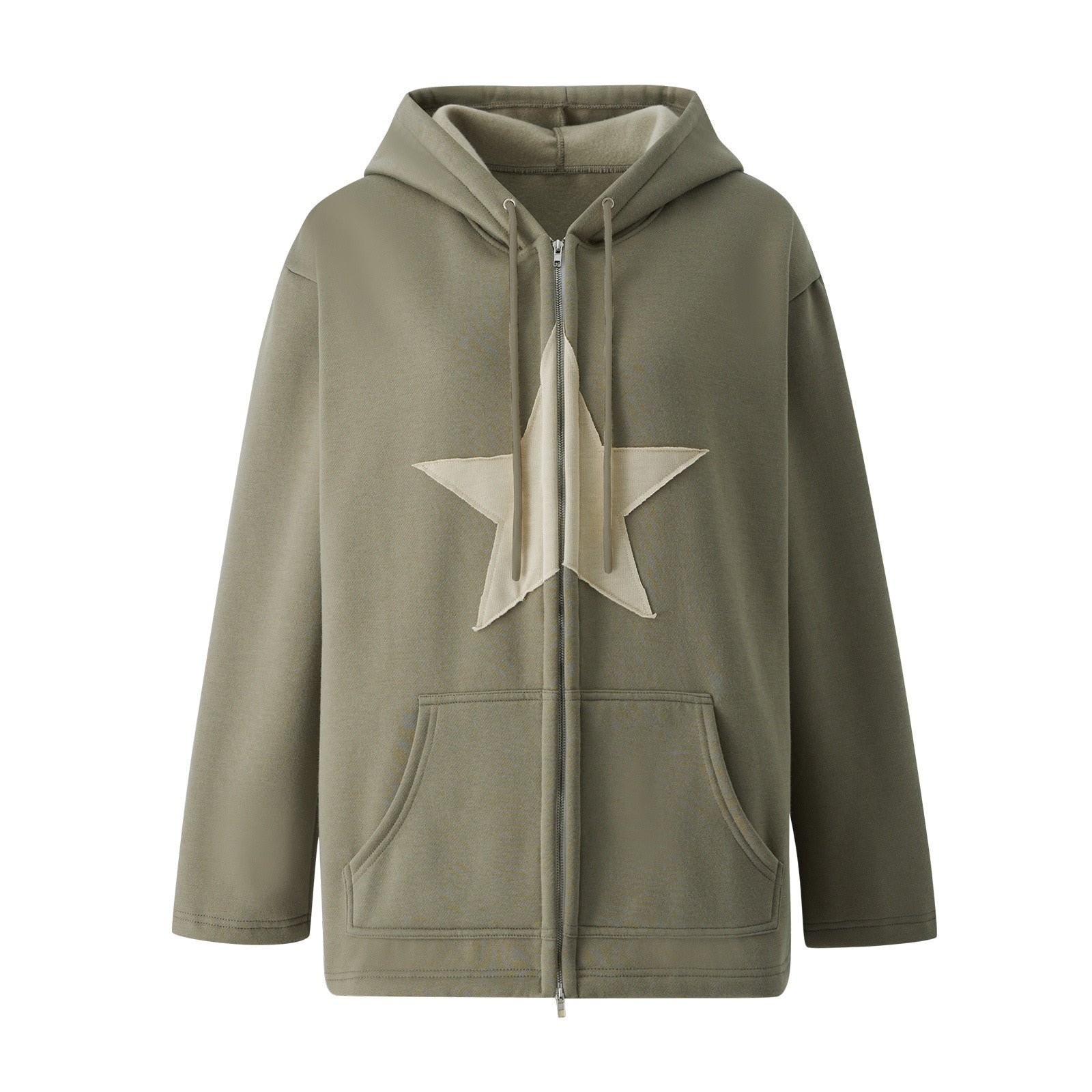 Hip Hop Zip Up Hoodie - MomyMall EA00923-Army green / S