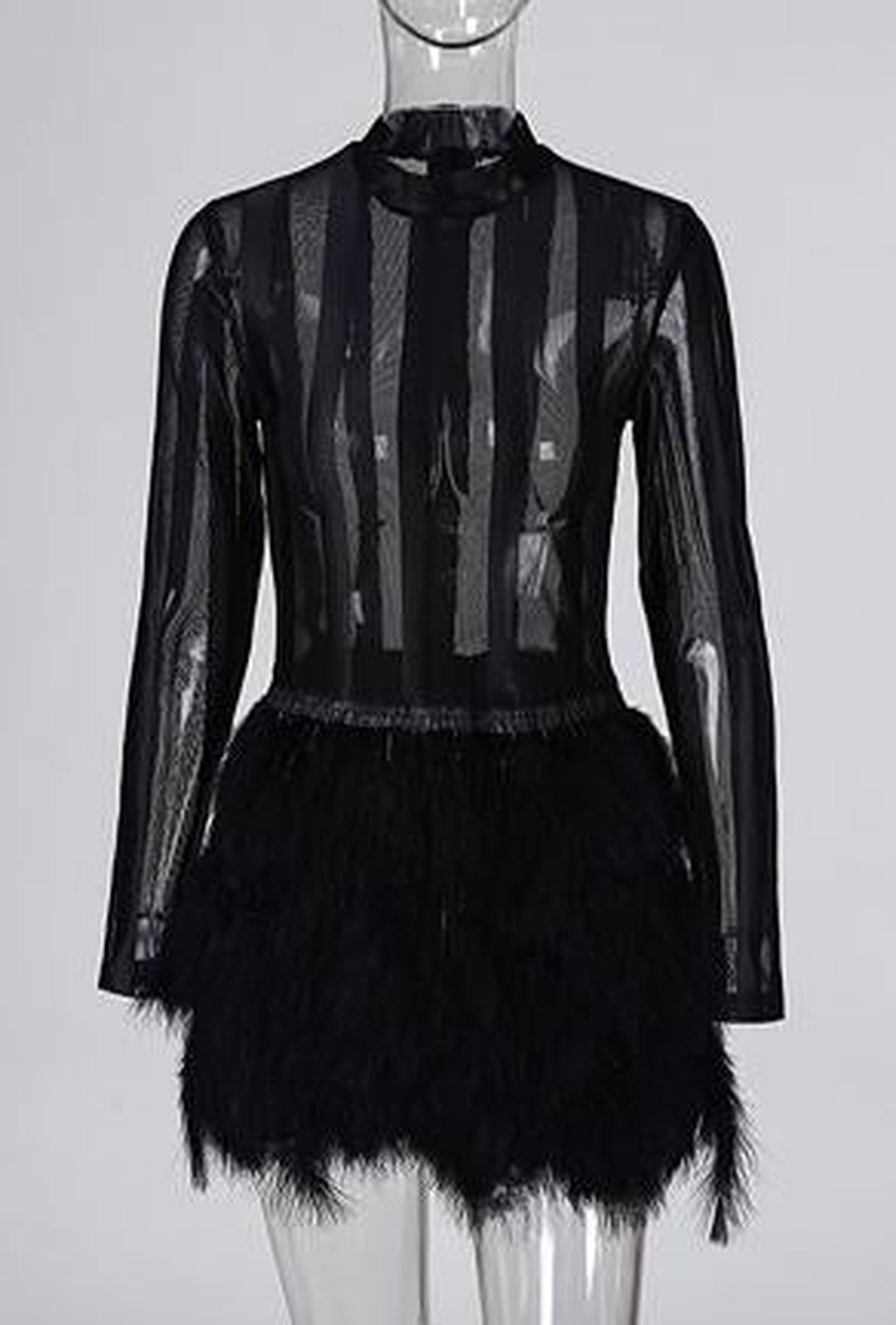 SOPHIA - SHEER FEATHER DRESS